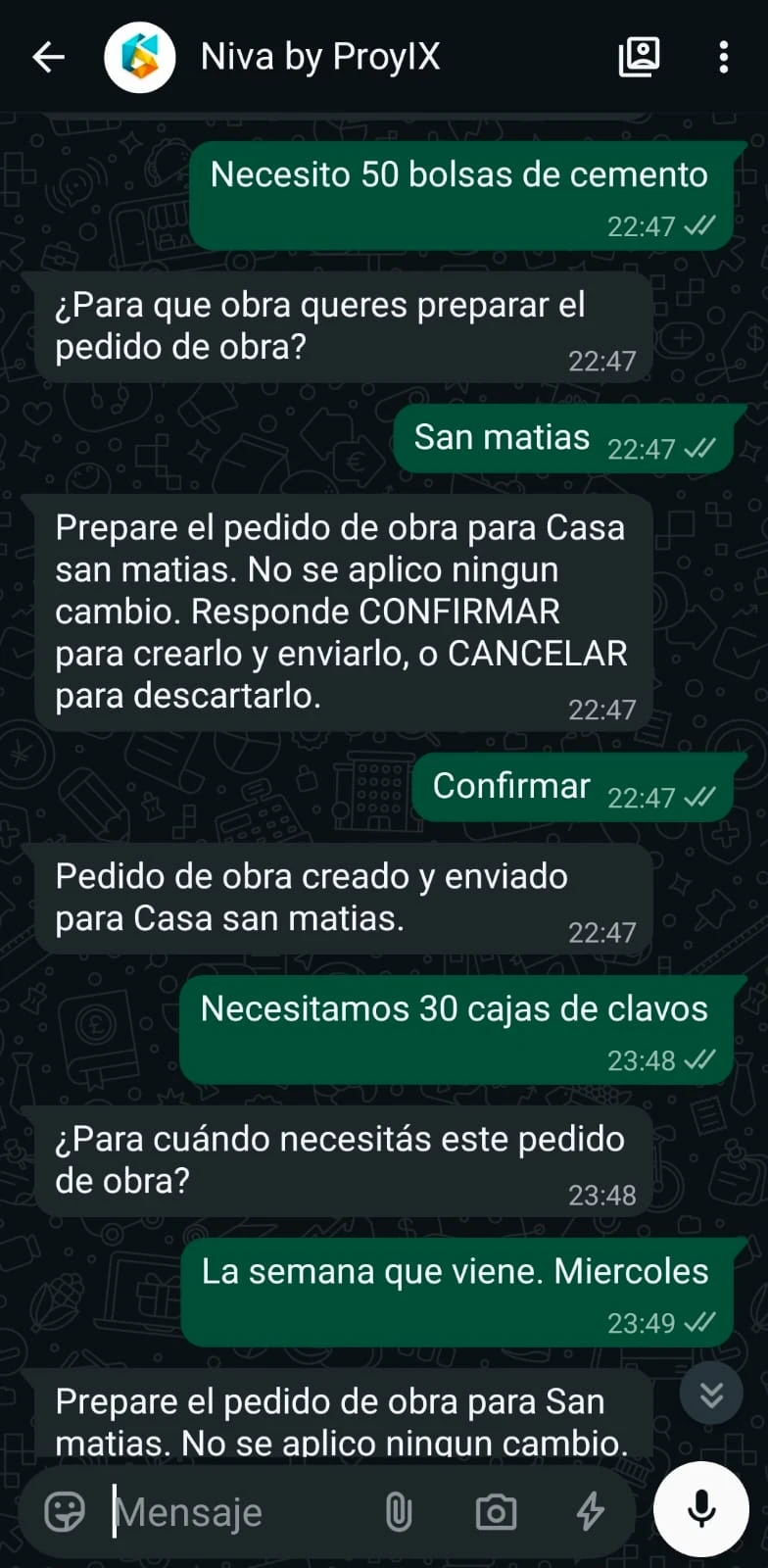 Niva por WhatsApp